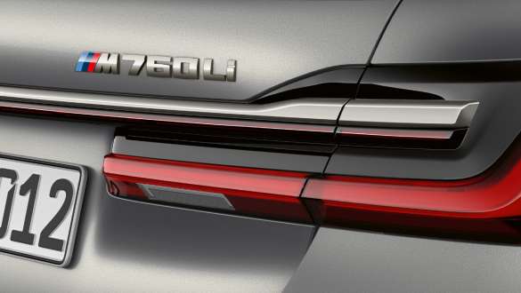 BMW 7 Series Sedan M760Li badge BMW 7 Series Sedan: close-up of M760Li badge on the rear
