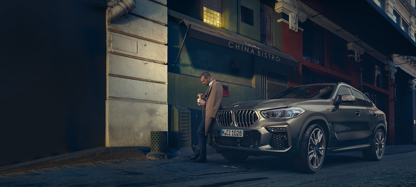 BMW X6 three-quarter front view BMW X6 G06 2019 three-quarter front view