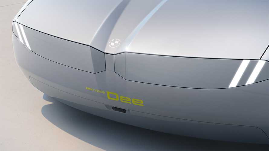 Headlights and BMW kidney form a uniform graphic surface.   